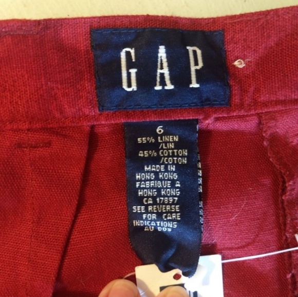NWT Gap Size 6 Linen Red Holiday Skirt w/ Pockets - Picture 6 of 7